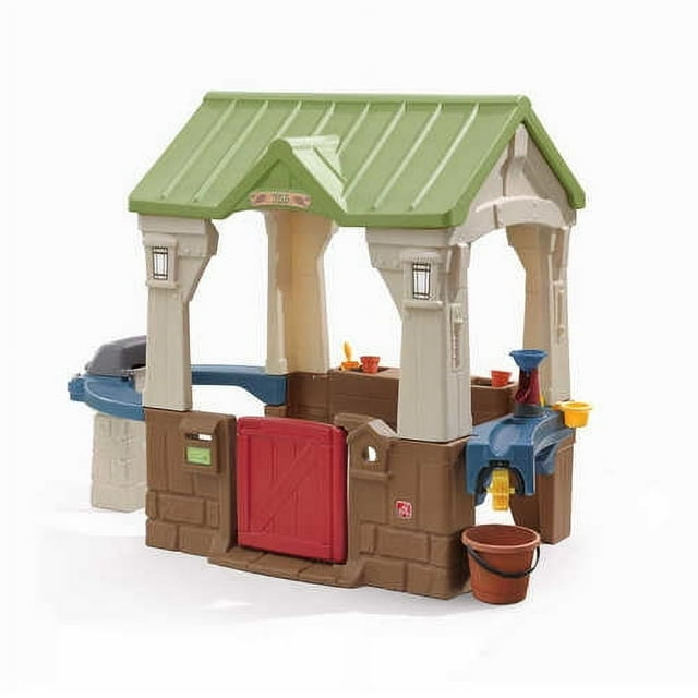 Step2 Great Outdoors Brown Toddler Playhouse with Grill and Planter
