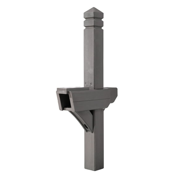 Step2 Highland 74" Dark Cedar Plastic Mailbox Post Kit, Brown