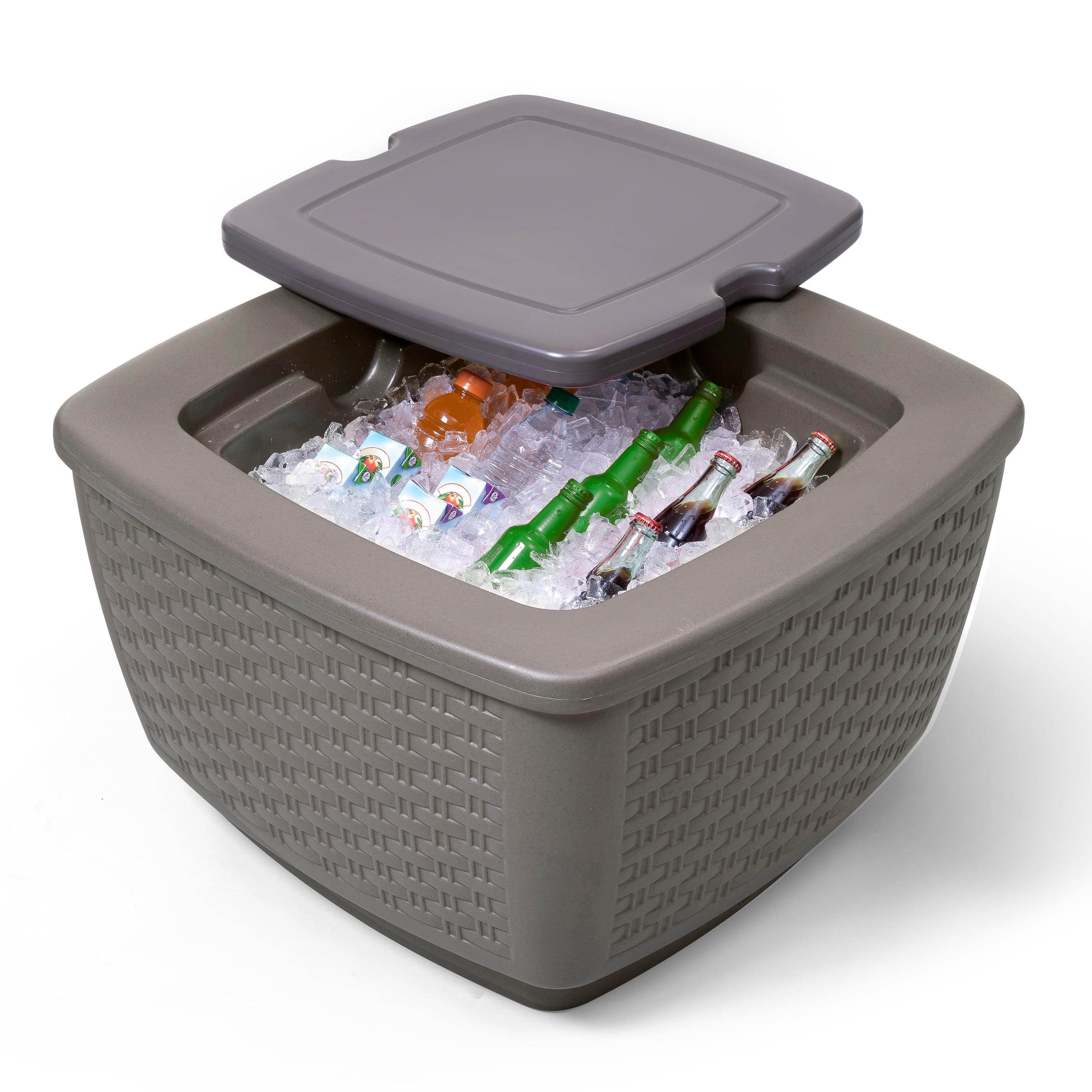 Step2 Just Chillin Brown Plastic Patio Table Game Table and Outdoor Ice