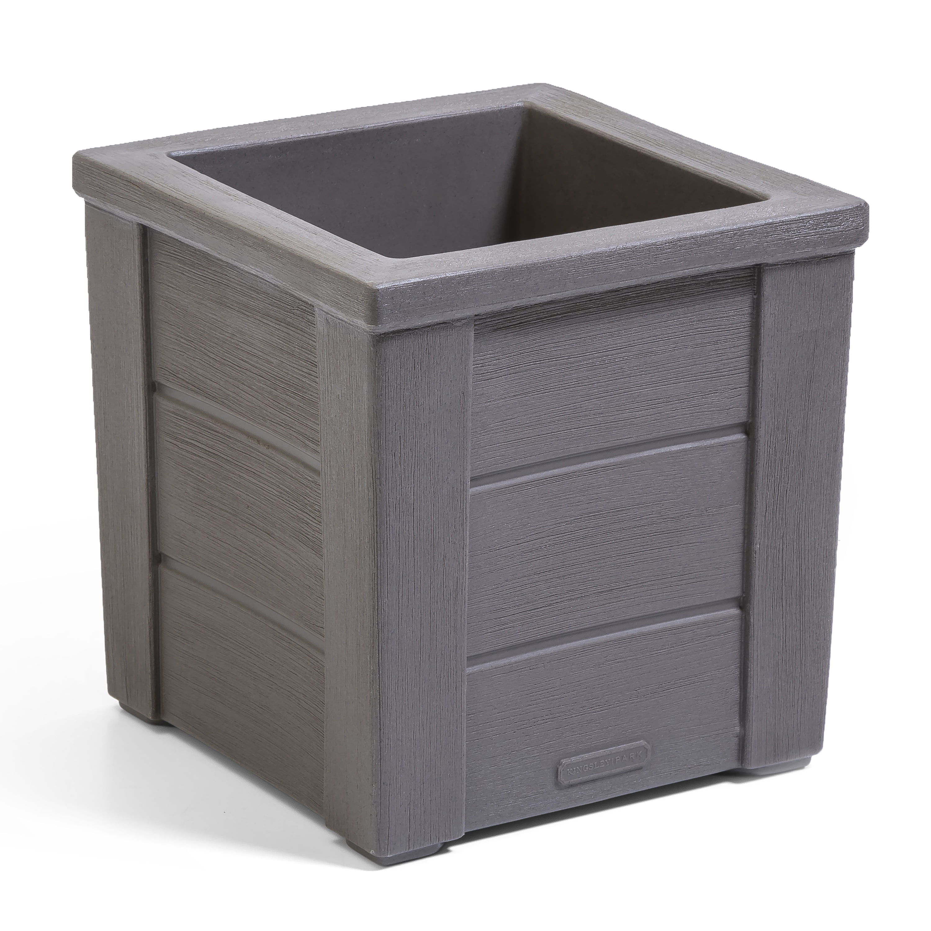 Lakewood Dark Cedar Resin Square Self-Watering Planter Box