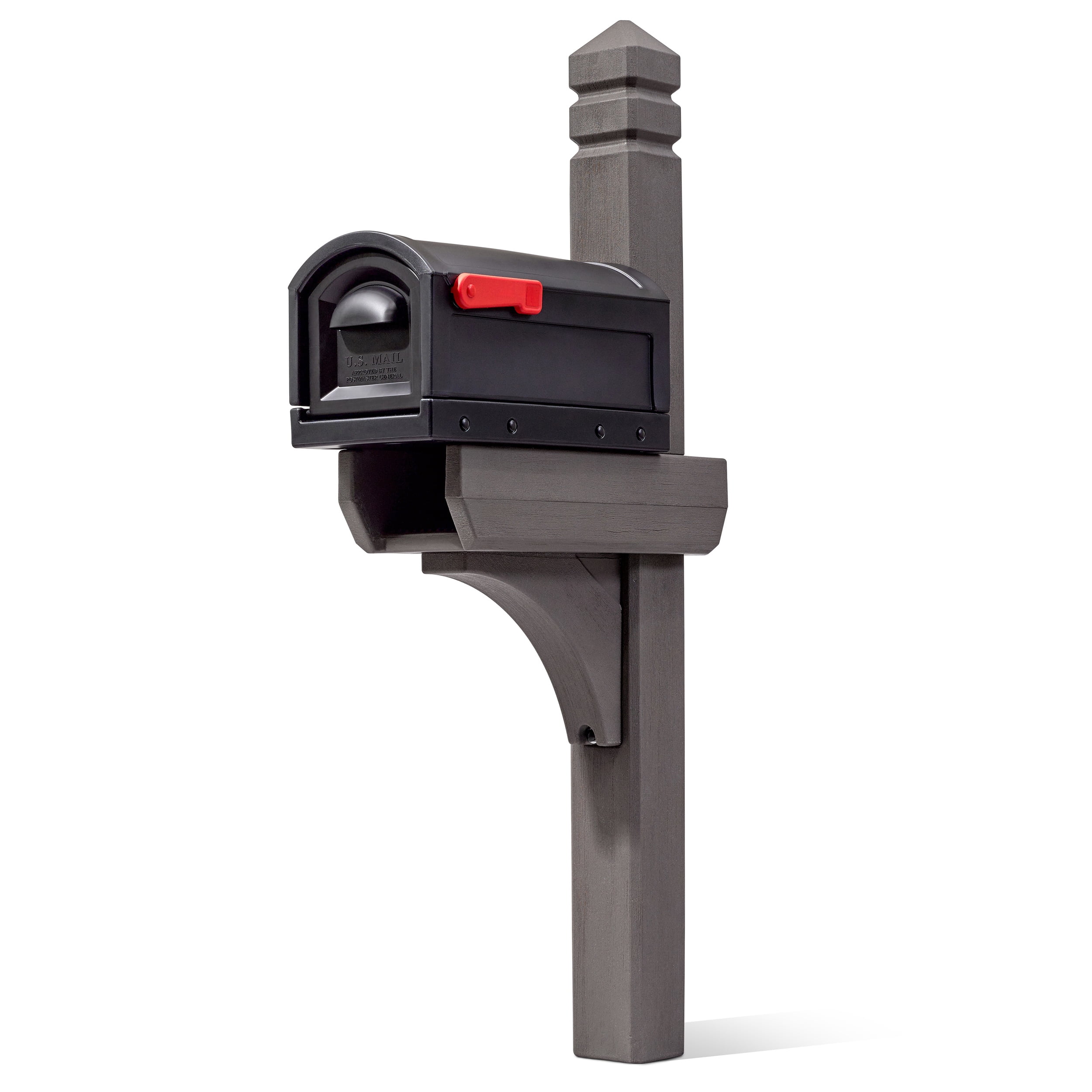 Lakewood Black and Dark Cedar Resin Mailbox Post Kit