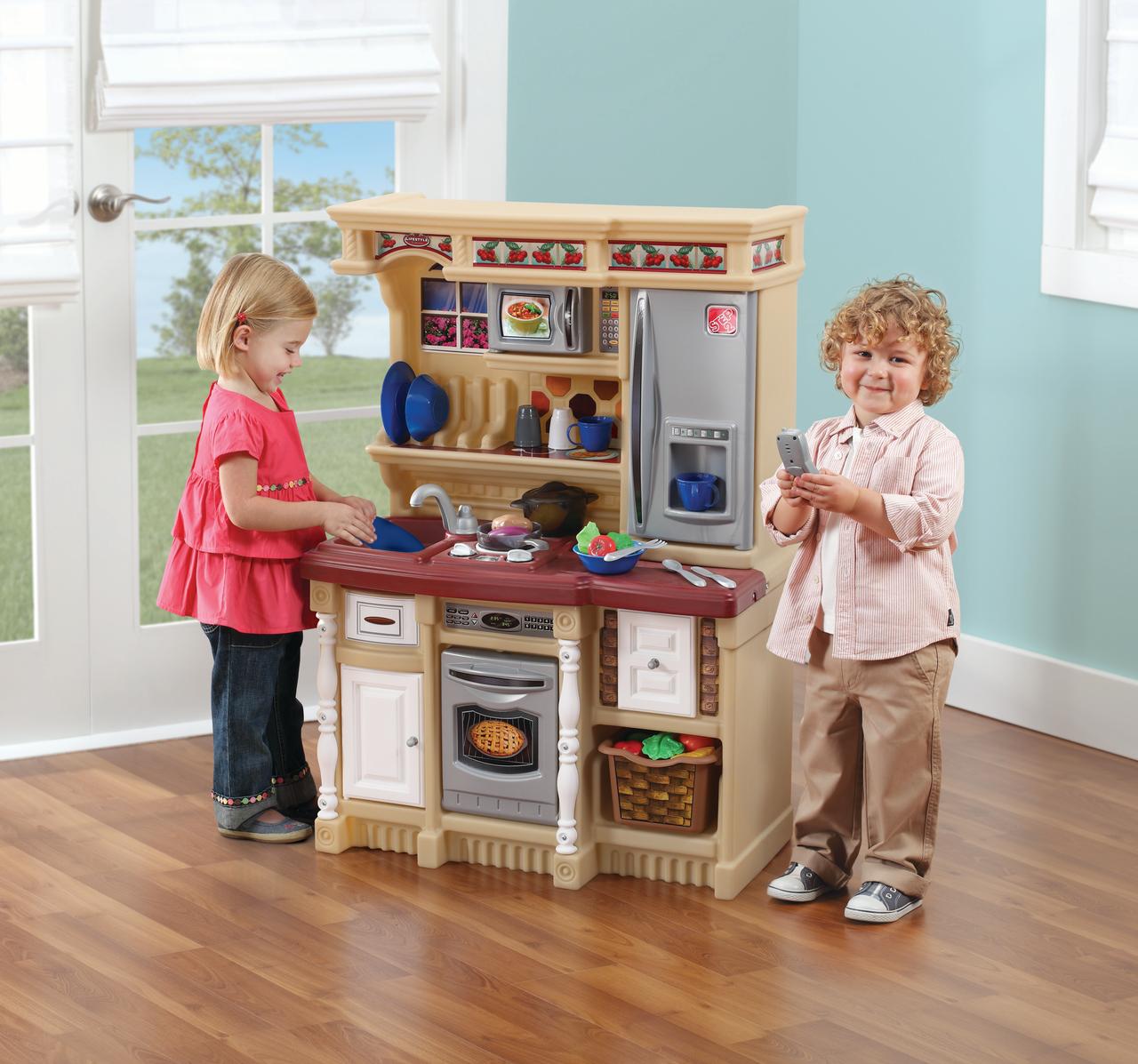 Step2 LifeStyle Custom Play Kitchen with 20 Piece Accessory Play Set - Tan - image 1 of 3