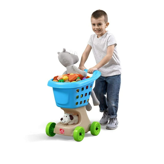 Step2 Little Helper's Shopping Cart Blue Toy Shopping Cart for