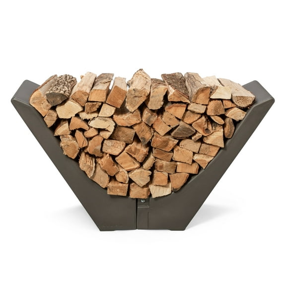 Step2 Longhorn Firewood Rack Plastic Indoor Outdoor Log Holder 27"H x 58"W