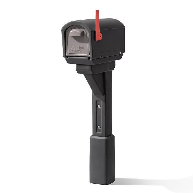 Step2 MailMaster Express Plus Plastic Black Post Mount Mailbox with Post Step2 MailMaster Express Plus Plastic Black Post Mount Mailbox with Post