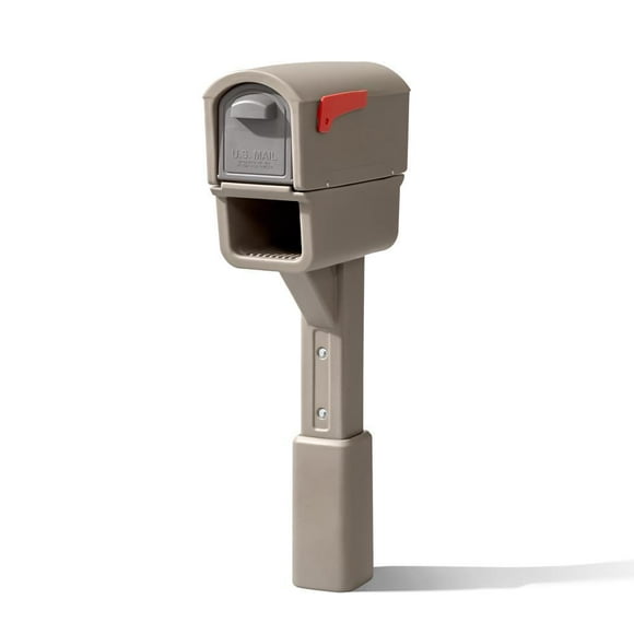 Step2 MailMaster Express Plus Plastic Small Mailbox Brown with Post