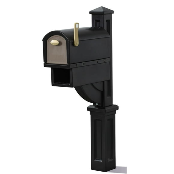 Step2 MailMaster Hudson Mailbox | Black Mailbox with Newspaper Holder
