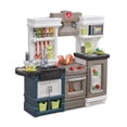 thumbnail image 1 of Step2 Modern Metro Blue Brown and White Kitchen includes 33 Piece Plastic Toddler Kitchen Playset, 1 of 16