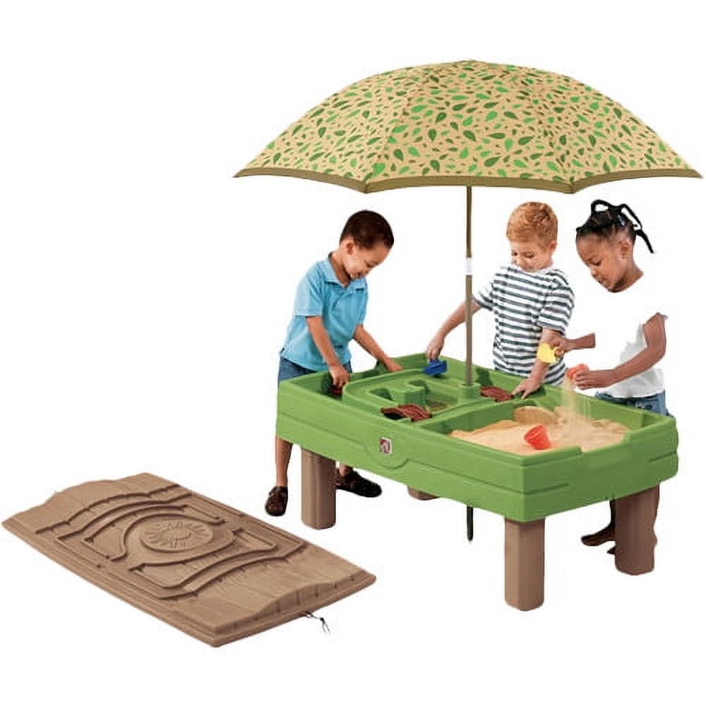 Step2 Naturally Playful Green Sandbox and Water Table for Toddler with Cover and Umbrella - image 1 of 5