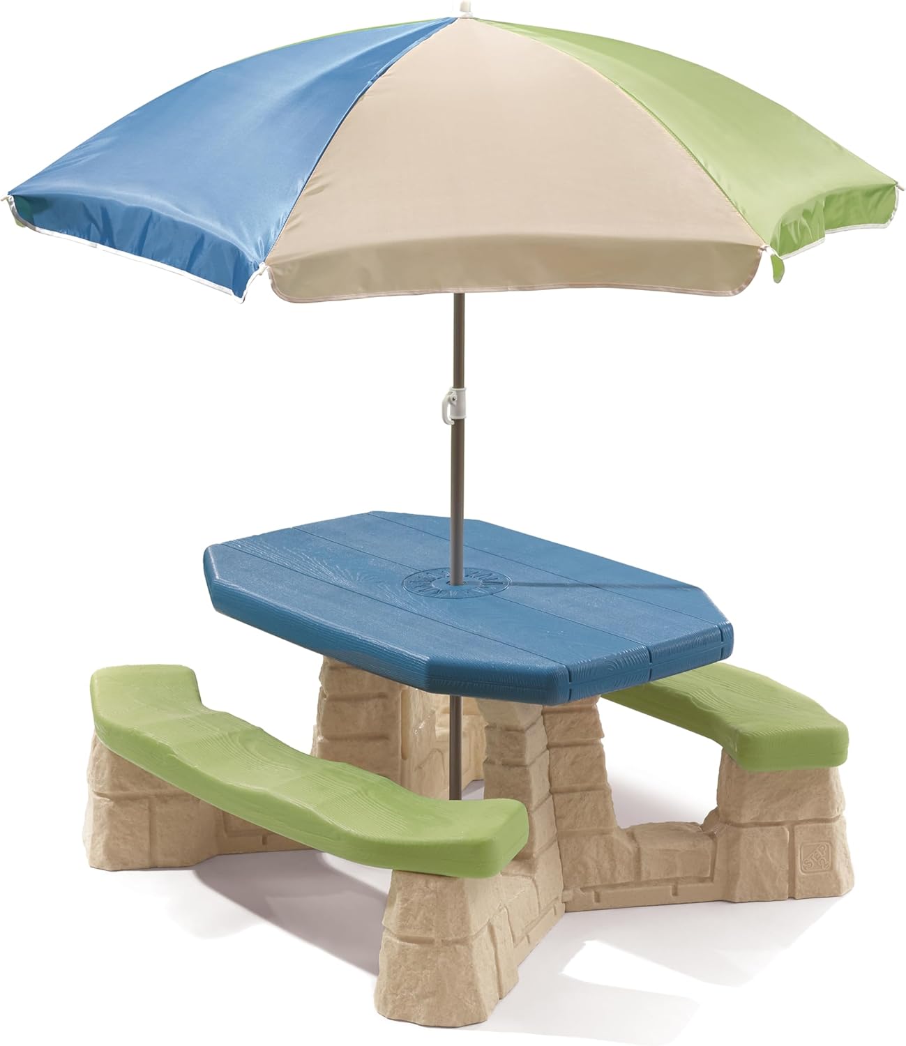 Step2 Naturally Playful Kids Picnic Table with Removeable Umbrella ...