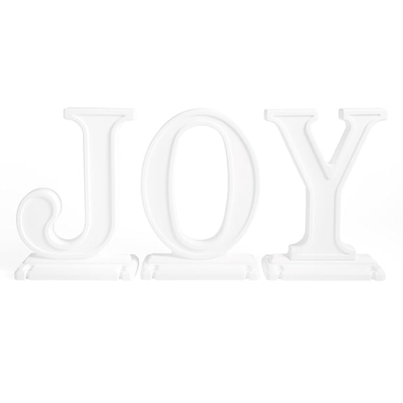 Step2 Paintable Large Indoor Outdoor 3-Piece Holiday Christmas JOY Letters Decor, White
