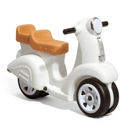 Step2 Ride Along White Scooter Plastic Toddler Foot-to-Floor Riding Toy for Ages 18M-4Y