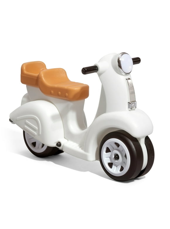 Step2 Ride Along White Scooter Foot to Floor Ride on Toy for Toddlers