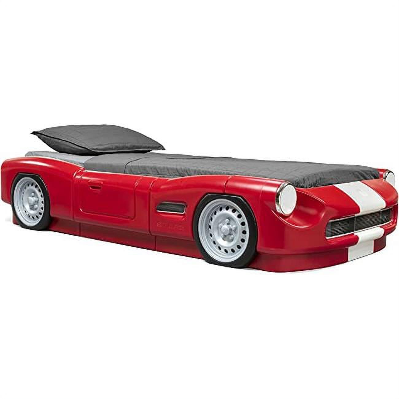 Step2 Corvette Convertible Toddler to Twin Bed with Lights, Red