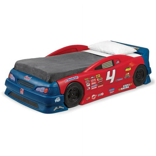 Step2 Stock Car Convertible Toddler to Twin Bed, Red and Blue
