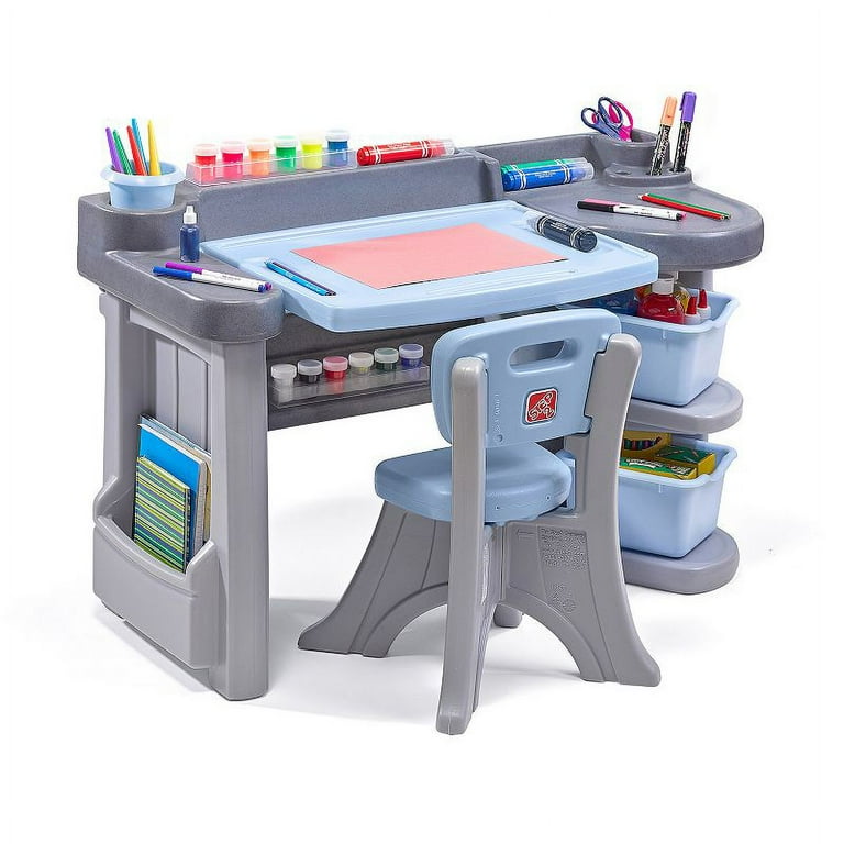 Step2 Studio Art Desk Pretend Play Set Blue Walmart