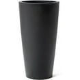 thumbnail image 1 of Step2 Tremont Tall Round Tapered Planter, Large Planters for Outdoor Plants, Gardening and Flower Pot for Patio or Porch, Efficient Drainage, Durable Plastic, Onyx Black, 1-Pack, 1 of 7