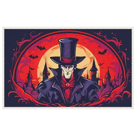 Halloween Porch Door Mats - Comic Style Door Mats Indoor - 19.7x31.5 Inch Haunted Mood Cute Cartoon Home Entrance Mat - for Garage Bathroom Outdoor Deco
