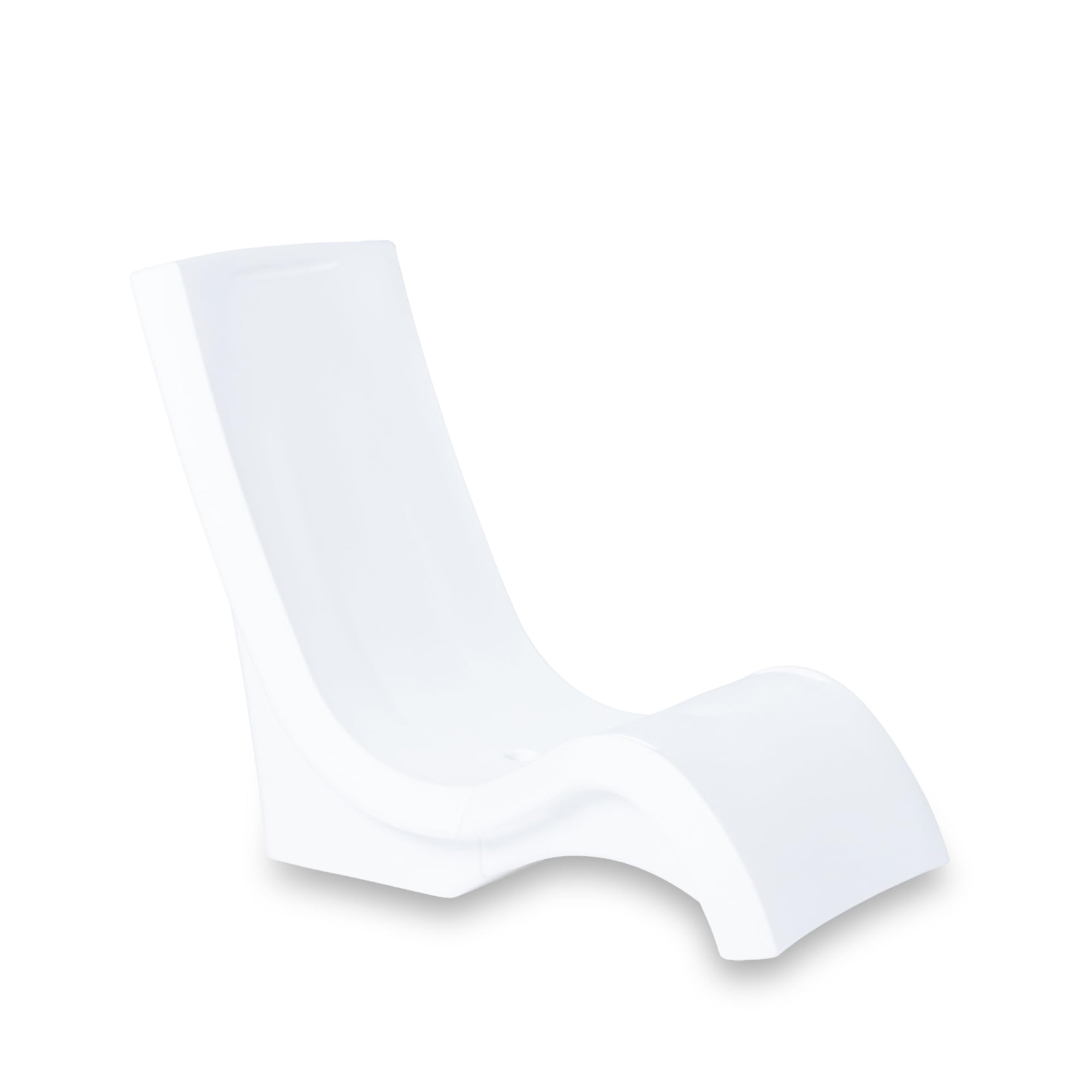 White Ergonomic Resin Armless Poolside Chaise Lounge