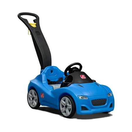 Step2 Whisper Ride Blue Cruiser Push Car and Ride On Toy for Toddlers with Safety Belt
