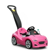 Step2 Whisper Ride Cruiser Pink Toddler Push Car and Ride-On for Toddlers, Includes Storage, Cup Holders, and Safety Features