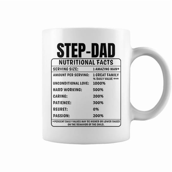 StepDad Nutrition Facts Fathers Day Bonus Papa Dada Coffee Mugs