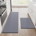 thumbnail image 1 of StepRite Kitchen Mats, 2PCS Kitchen Rugs, Cushioned Anti Fatigue Kitchen Mats for Floor, Non-Slip Standing Desk Mat, Waterproof Kitchen Rug Set for Kitchen, Floor, Office, 17.3"x30"+17.3"x47", Grey, 1 of 13