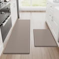 thumbnail image 1 of StepRite Kitchen Mats, 2PCS Kitchen Rugs, Cushioned Anti Fatigue Kitchen Mats for Floor, Non-Slip Standing Desk Mat, Waterproof Kitchen Rug Set for Kitchen, Floor, Office, 17.3"x30"+17.3"x47", Khaki, 1 of 13