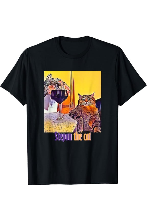 Stepan The Chubby Cat Art Cute Cat Lover Pet Lover T-Shirt