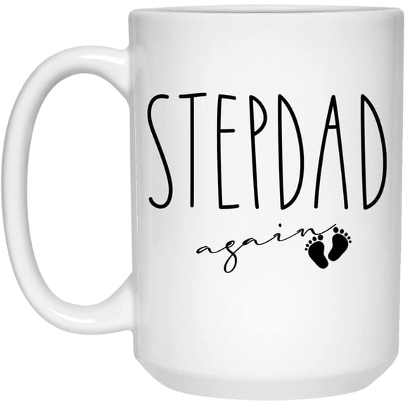 Stepdad Again Mug, Stepdad Again Pregnancy Announcement, Stepdad Reveal, Stepdad To Be Gift, Baby Announcement Stepdad Again, Rae Dunn Style Mug 15oz