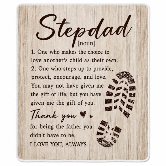 Stepdad Definition Sherpa Throw Blanket, Soft Polyester Fleece Gift Blanket