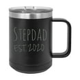 thumbnail image 1 of Stepdad Est. 2020 Established Stainless Steel Vacuum Insulated 15 Oz Engraved Double-Walled Travel Coffee Mug with Slider Lid, 1 of 1
