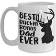 thumbnail image 1 of Stepdad Mug Best Buckin Bonus Dad Funny Deer Hunting Pun for Fathers Day Idea for Step Dad From Stepchildren 11 or 15 oz White Ceramic Coffee Cup for Men Christmas Birthday Anniversary, 1 of 8