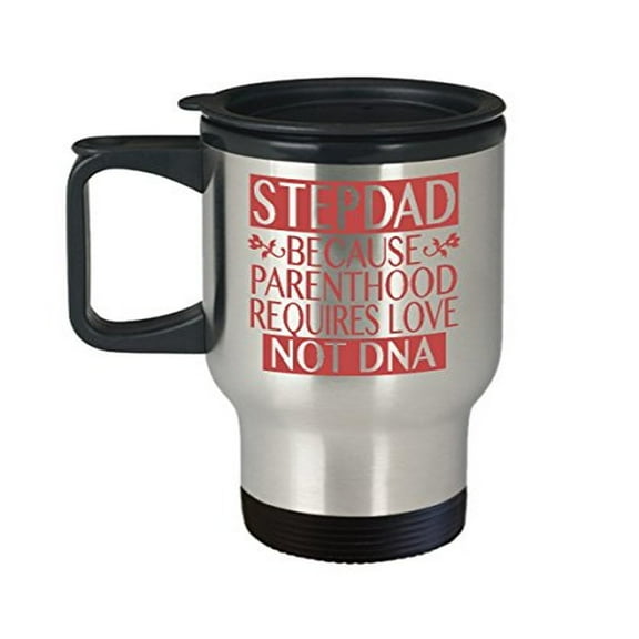 Stepdad Travel Mug - 14 oz Stainless Steel Coffee Cup, Gift for Dads Who Care