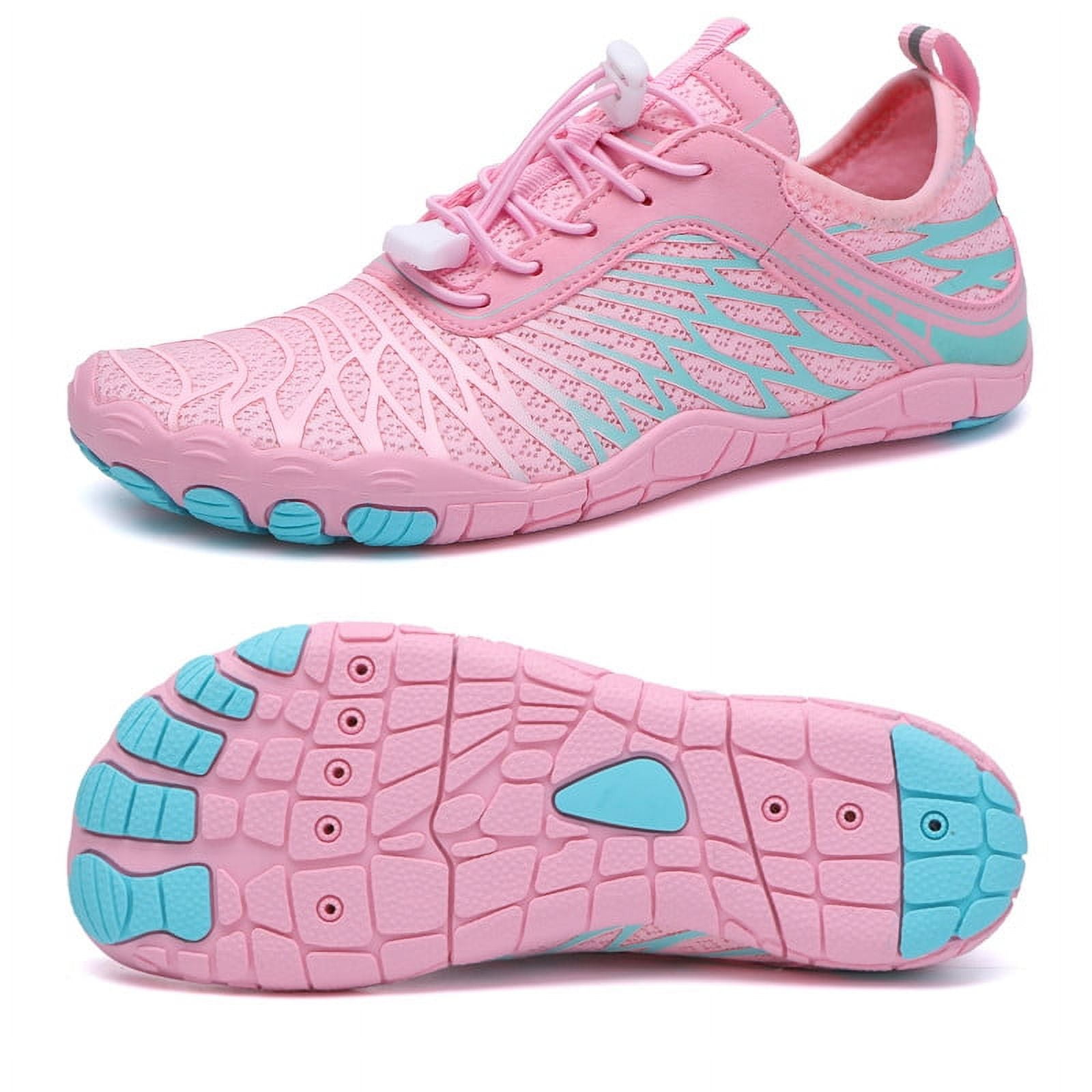 Stepedia Athletic Hiking Water Shoes for Women Quick Dry Outdoor Water Sport Aqua Shoes for Beach Pink Size 9.5