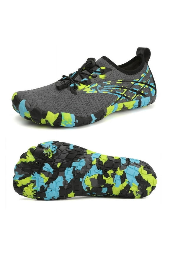 Athletic Water Shoes for Women Men Quick Dry Outdoor Hiking Aqua Shoes for Beach, Grey