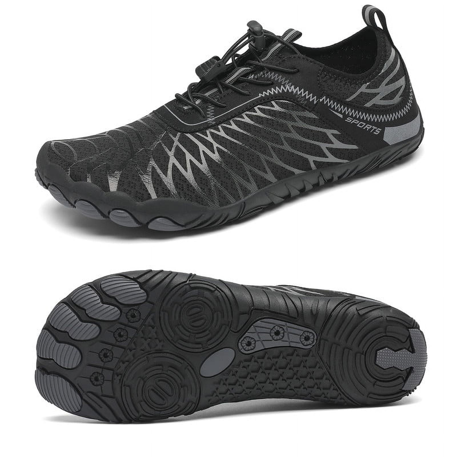 Stepedia Barefoot Athletic Hiking Water Shoes Wide Toe Zero Drop Aqua Shoes Minimalist Shoes for Women, Black 6.5 Wide