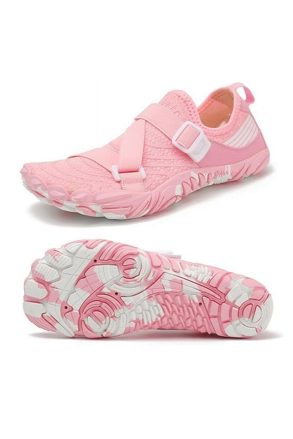 Quick Dry Water Shoes Aqua Shoes Breathable Barefoot Swim Shoes for Women, Pink US 5.5