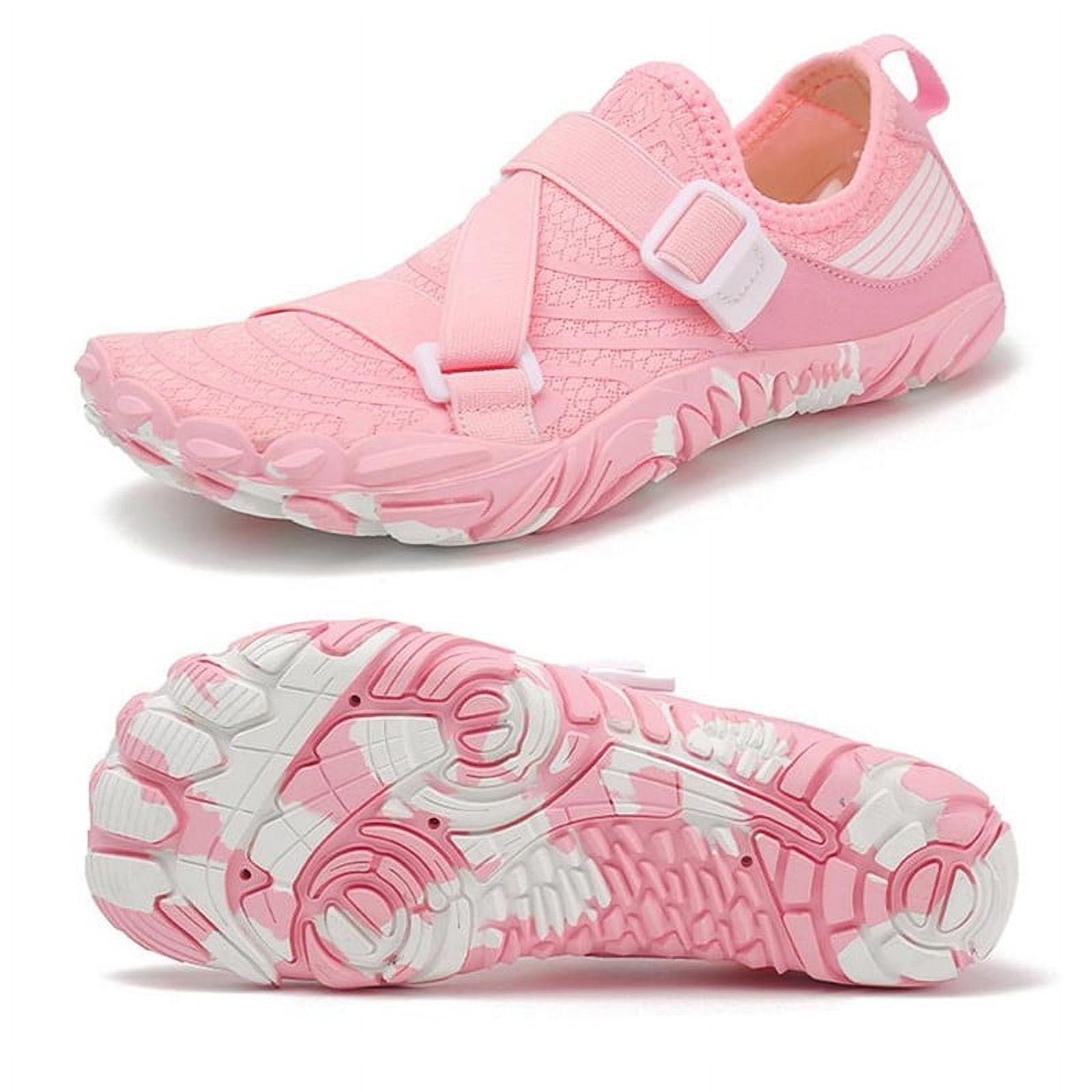 Stepedia Quick Dry Water Shoes Aqua Shoes Breathable Barefoot Swim Shoes for Women, Pink US 6.5