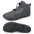 thumbnail image 1 of Stepedia Barefoot Winter Hiking Boots Men Women Wide Toe Box Waterproof Snow Boots for Outdoor Walking, Dark Gray 14 Women/13 Men, 1 of 7