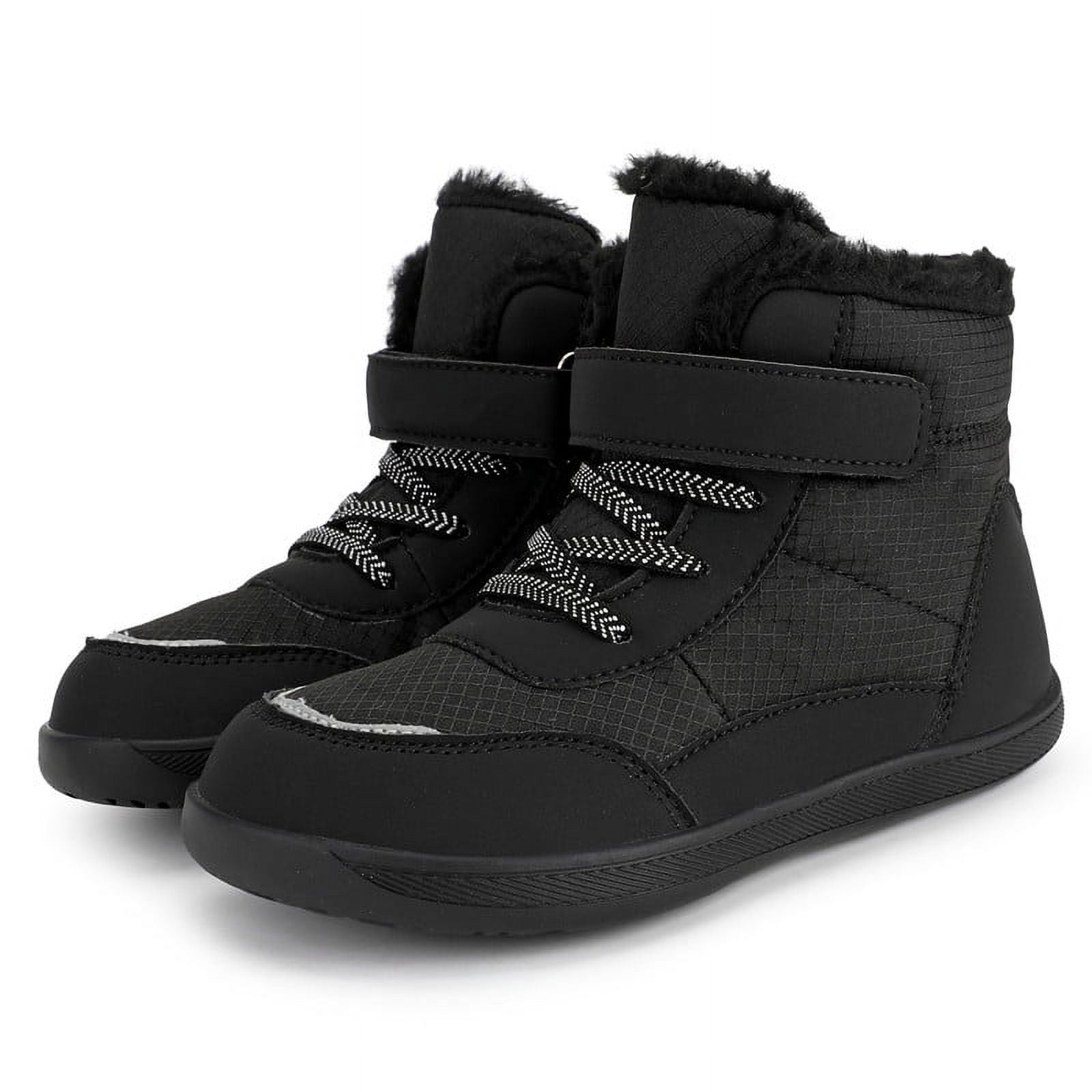Stepedia Boys Girls Snow Boots Wide Toe Box Waterproof Barefoot Minimalist Ankle Winter Faux Fur