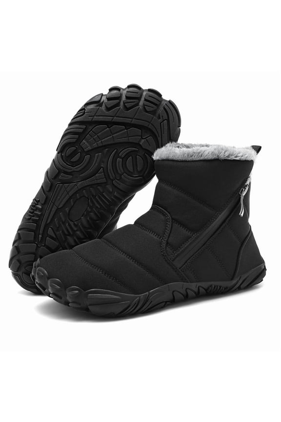 Boys Girls Snow Boots Waterproof Non-slip Cold Weather Faux Fur Lined Kids Winter Shoes