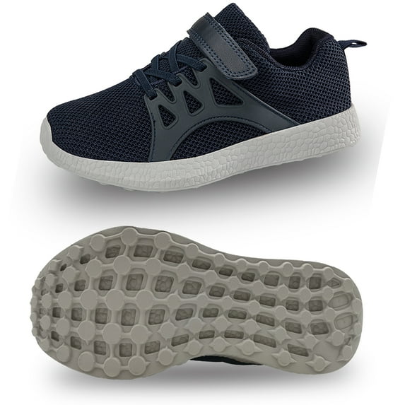 Stepedia Kids Shoes Boys Girls Athletic Running Sports Strap Sneakers Walking Shoes Dark Blue, Size 11