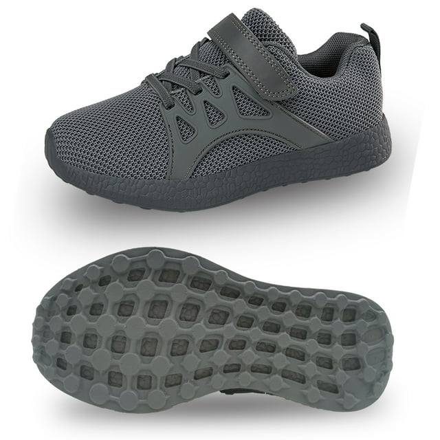 Stepedia Kids Tennis Shoes Boys Girls Lightweight Breathable Walking Running Sneakers Dark Grey, Size 1