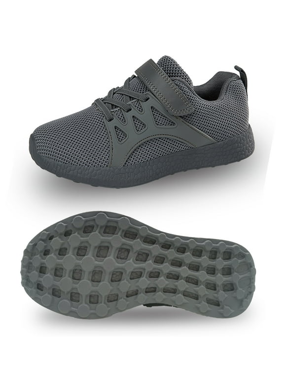 Stepedia Kids Tennis Shoes Boys Girls Lightweight Breathable Walking Running Sneakers Dark Grey, Size 1