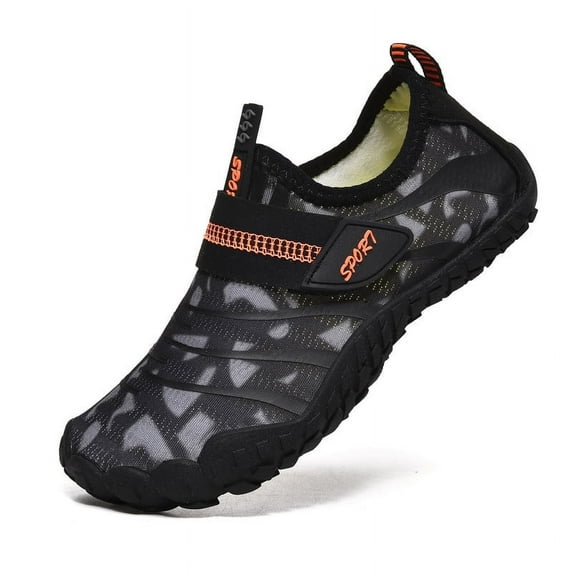 Stepedia Kids Water Shoes Boys Girls Quick Dry Non-Slip Barefoot Aqua Shoes for Walking Beach Swim, Black
