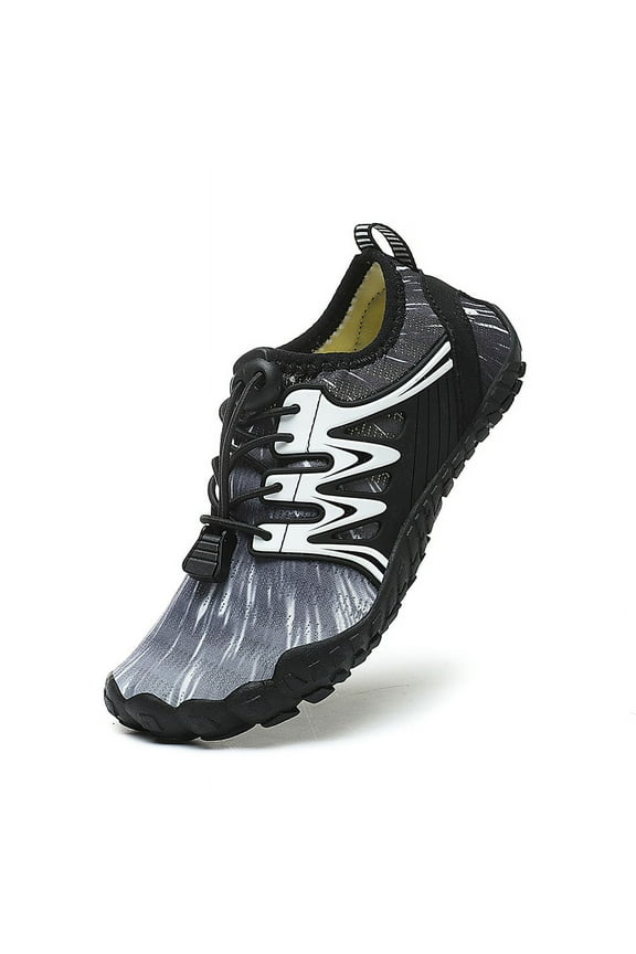 Kids Water Shoes Boys Girls Quick Dry Non-Slip Barefoot Sneakers for Walking Beach Swim (Black)