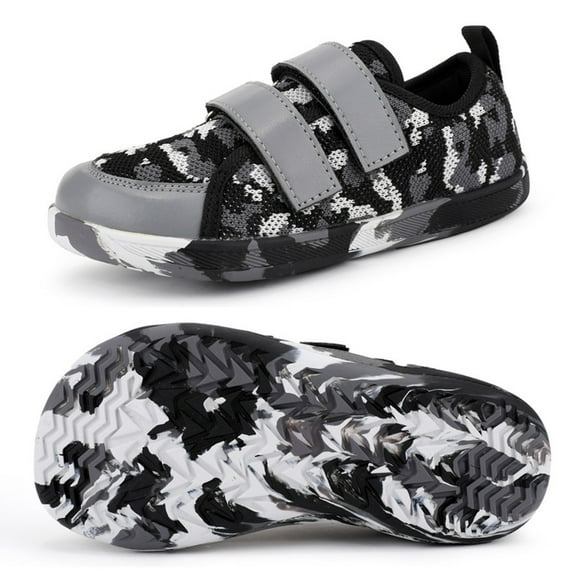 Stepedia Boys Girls Shoes Little/Big Kid Wide Barefoot Walking Tennis Sneakers, Camo Gray
