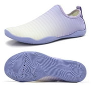 Stepedia Men Women Water Shoes Quick-Dry Swim Shoes for Beach Sport Surf Yoga Exercise, White Purple