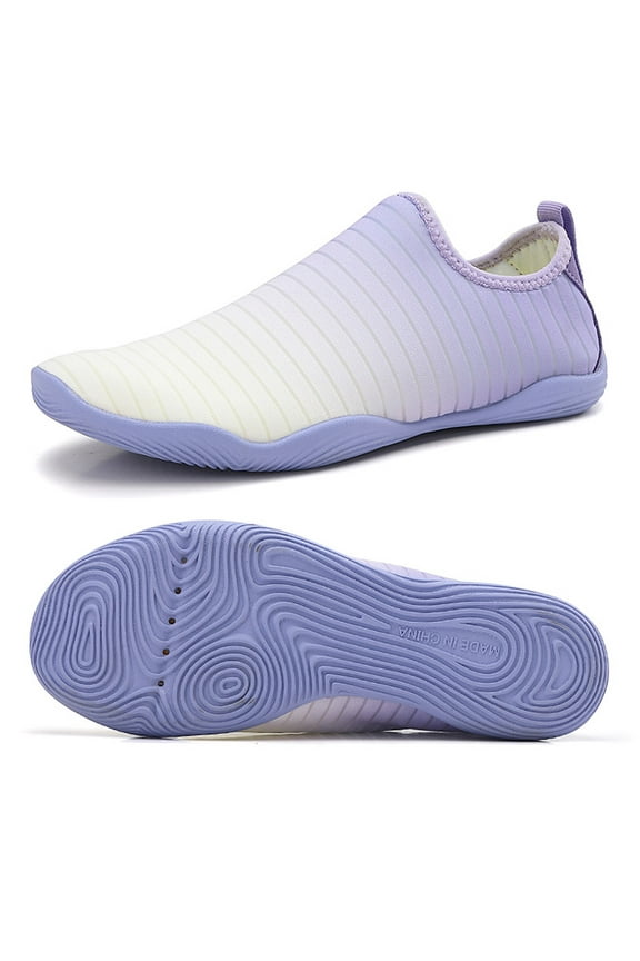Men Women Water Shoes Quick-Dry Swim Shoes for Beach Sport Surf Yoga Exercise, White Purple